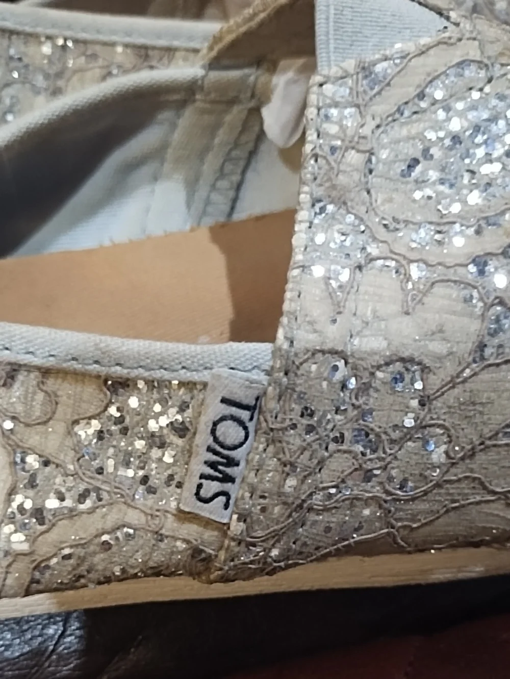 Toms Embellished Women’s Slip-On Flats in Ivory